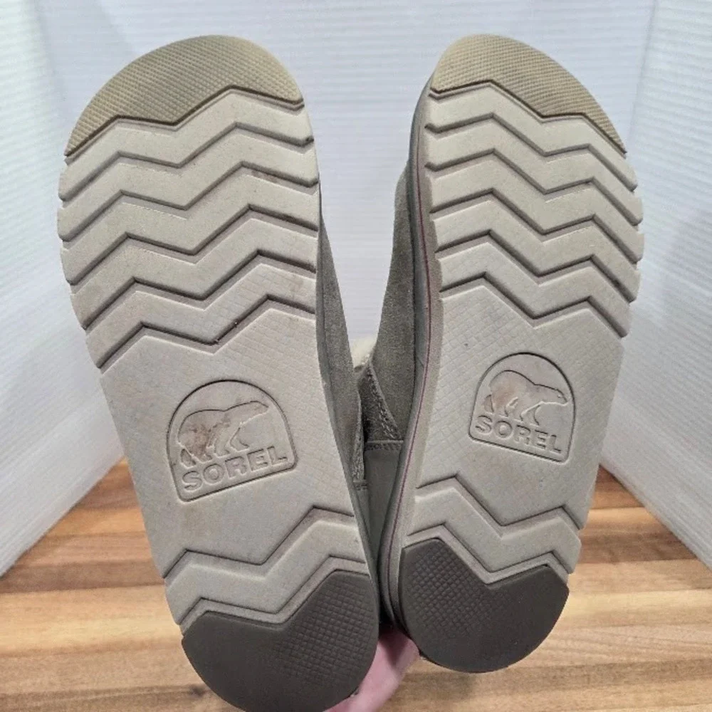 Sorel Newbie Tall Boots Womens 11 Quarry Grey Suede Quilted Fleece Winter NL2075